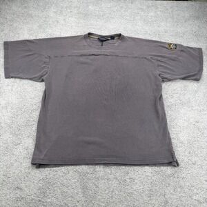 Vintage Willis & Geiger Shirt Mens L Washed Gray Heavy Cotton Tee Embroidered